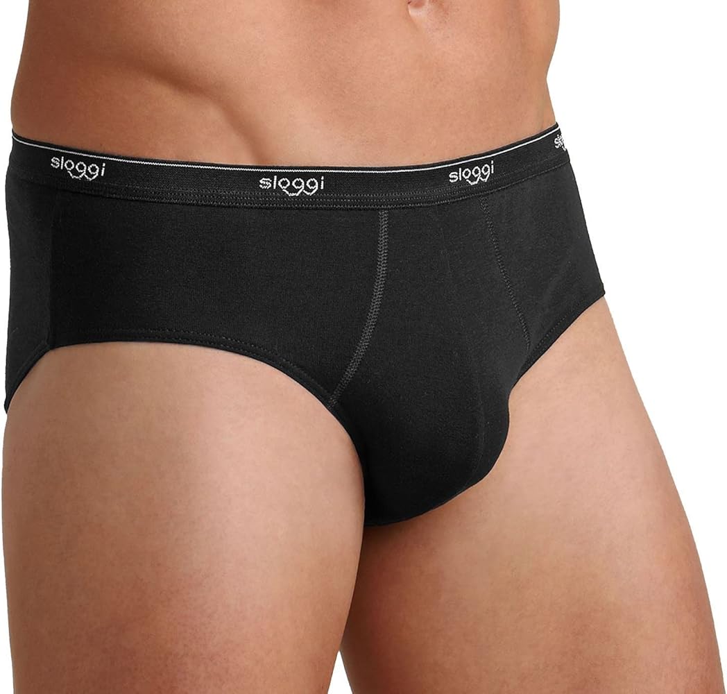 Sloggi Men's 2 Pack Basic Midi Brief 36â€ Black