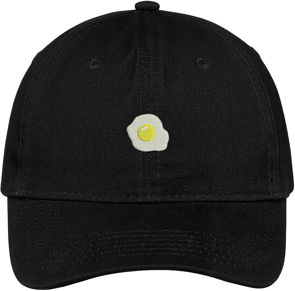 Trendy Apparel Shop Fried Egg Embroidered Low Profile Soft Cotton Brushed Baseball Cap