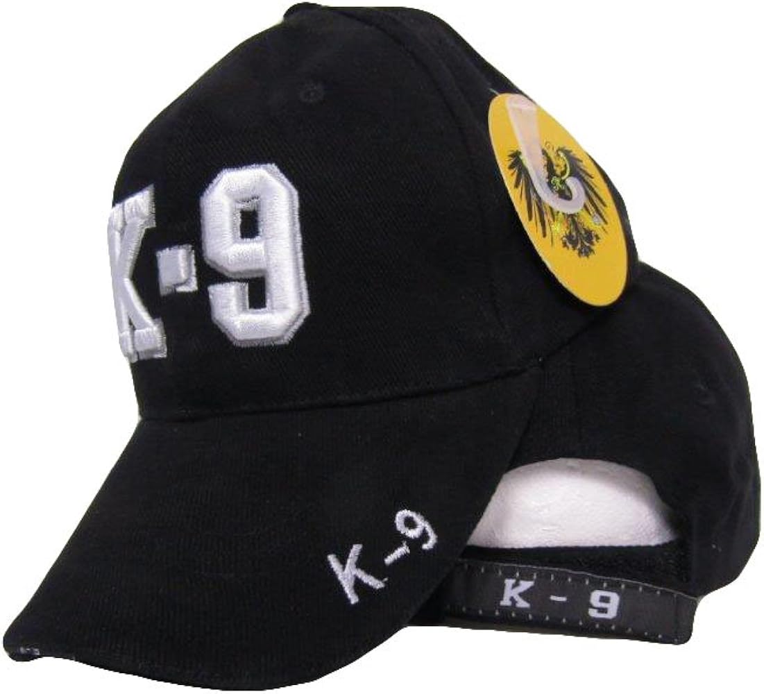 K-9 K9 Unit Police Law Enforcement White Letters Black Embroidered Cap Hat