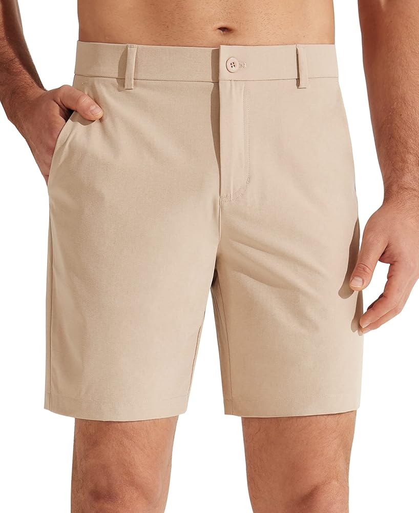 Libin Men's Golf Shorts 7" 9" Work Dress Shorts Casual Flat Front Hybrid Shorts Lightweight Quick Dry Water Resistant