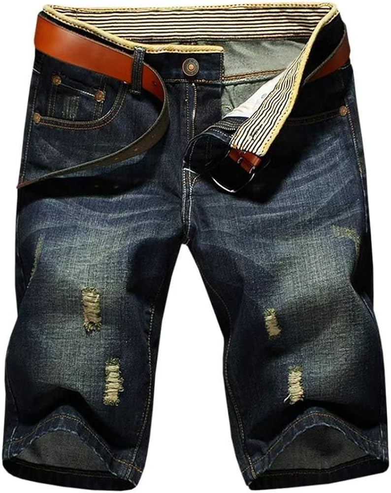 Men's Casual Denim Shorts (No Belt)