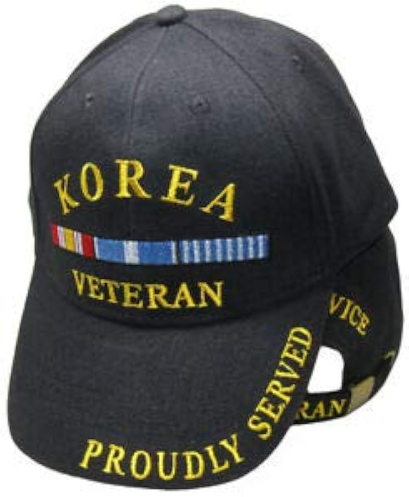 Korea Korean War Veteran Proudly Served Embroidered Hat Black Hat Cap EE 0508 for Home, Official Party, All Weather Indoors Outdoors