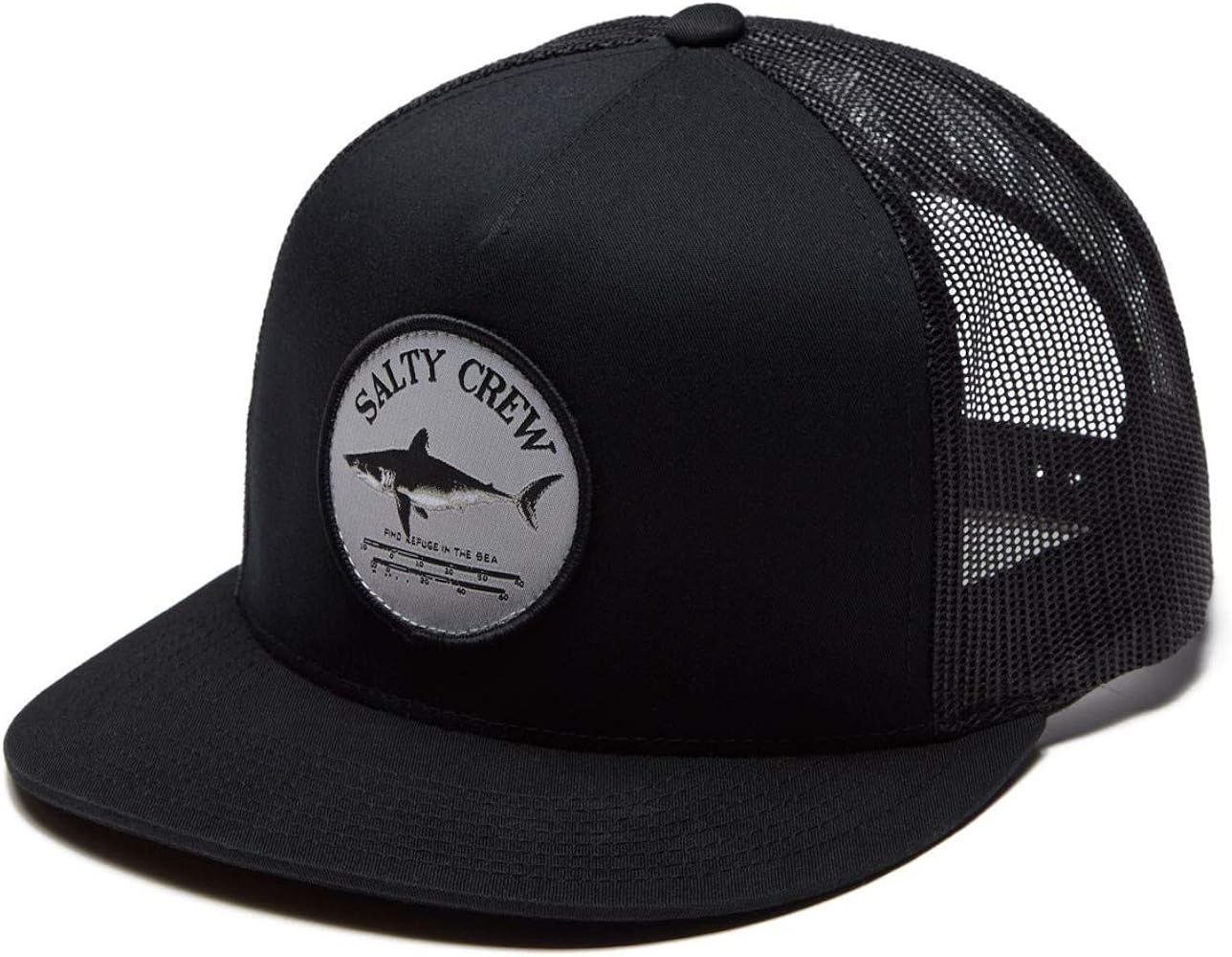 Salty Crew Bruce Trucker Hat Black OS - Baseball Hat Unisex Adjustable for Adults Premium Cotton Hat Outdoor Sports for Men and Women