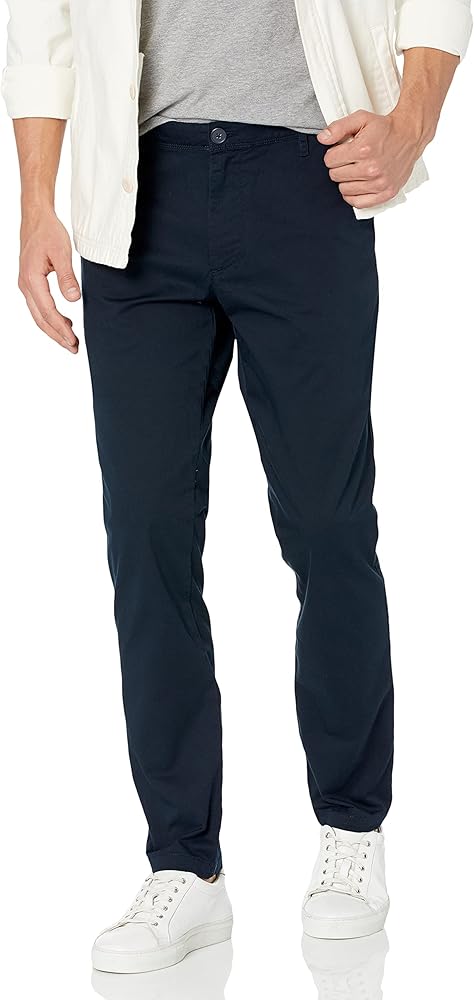 A|X ARMANI EXCHANGE mens Basic Stretch Dobby Chino Business Casual Pants, Navy, 40 US