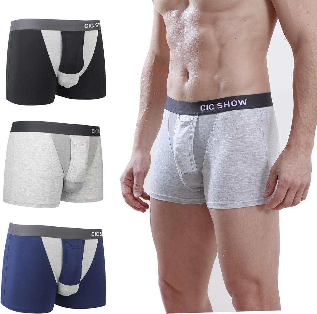 Ball Support Underwear for Men Need Long Time Sit Pack3 Graphene Crotch for Daily Wear Ultra Soft Breathable