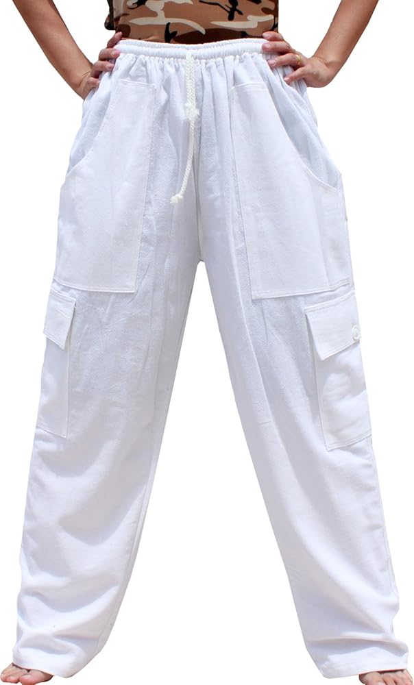 RaanPahMuang Renaissance Cargo Trousers, Winter 100% Muang Cotton, with 4 Pockets Chino Tactical Construction Pants Men