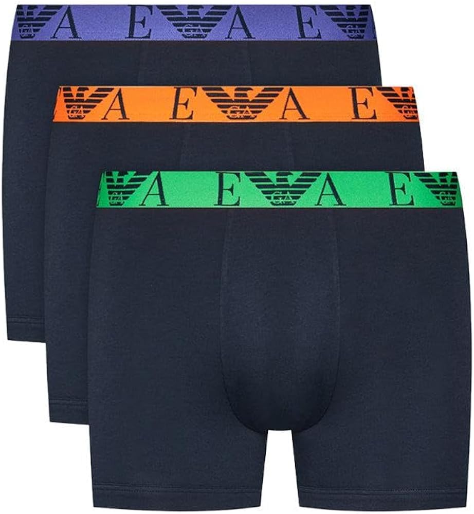 Emporio Armani Men's Stretch Cotton Bold Monogram 3-Pack Boxer