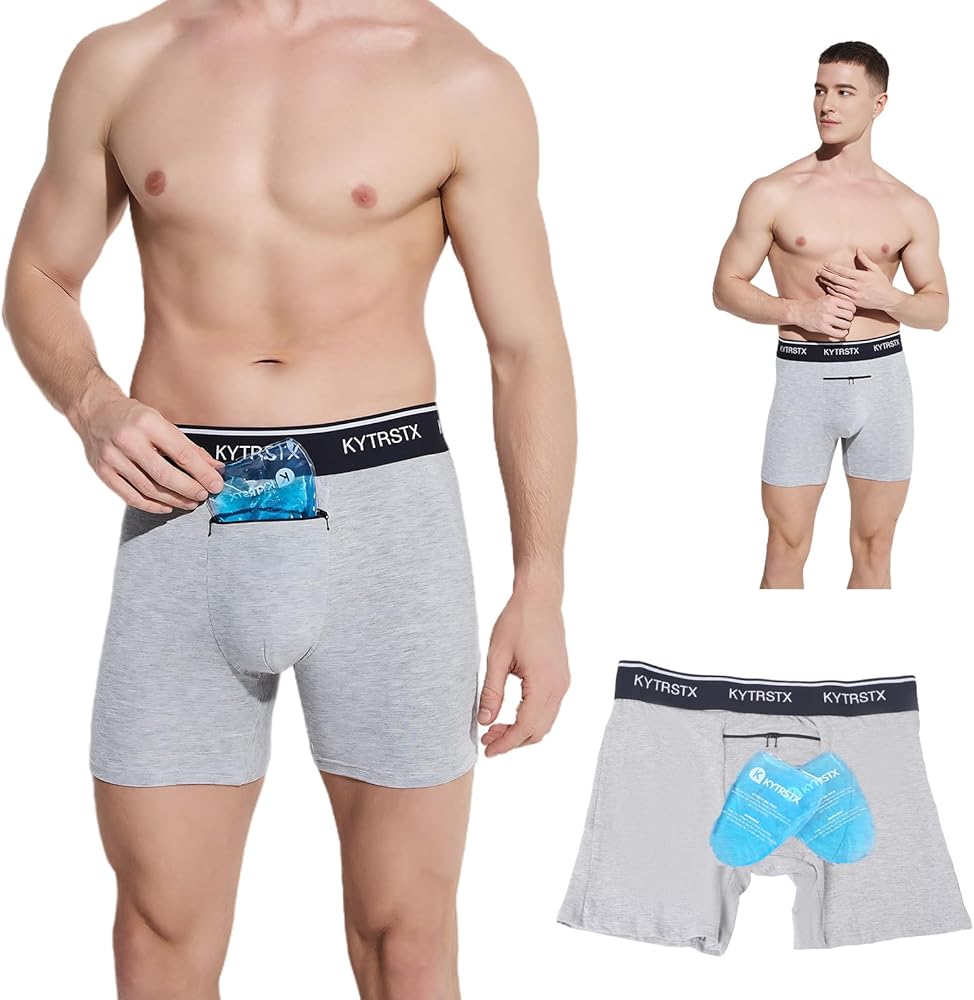 Vasectomy Underwear, With 2 Reusable Cold Ice Packs for Testicular Support And Pain Relief, Vasectomy Gift for Men