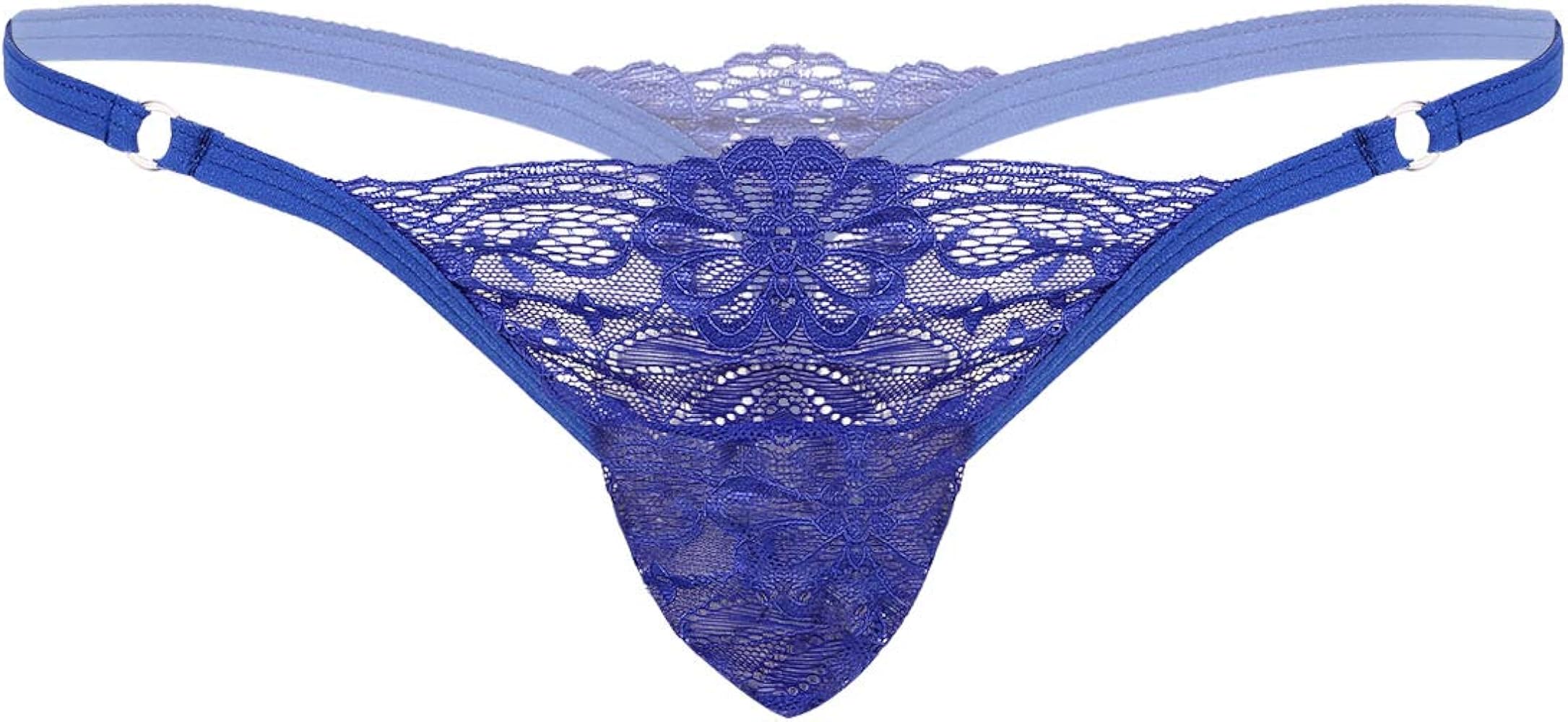 Mens Lace T-Back Briefs Bulge Pouch G-String Lingerie Bikini Underwear Thong Underpants