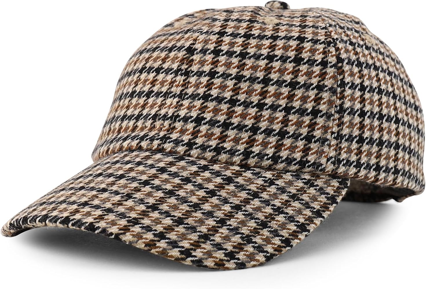 Trendy Apparel Shop Plaid Checker Wool Blend Unstructured Baseball Cap