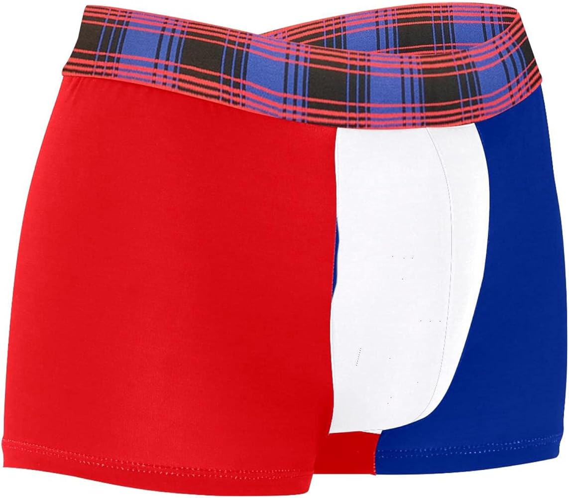 French Flag Blue White Red Stripe Mens Boxer Briefs Underwear Breathable Stretch Boxer Trunk with Pouch M-2XL