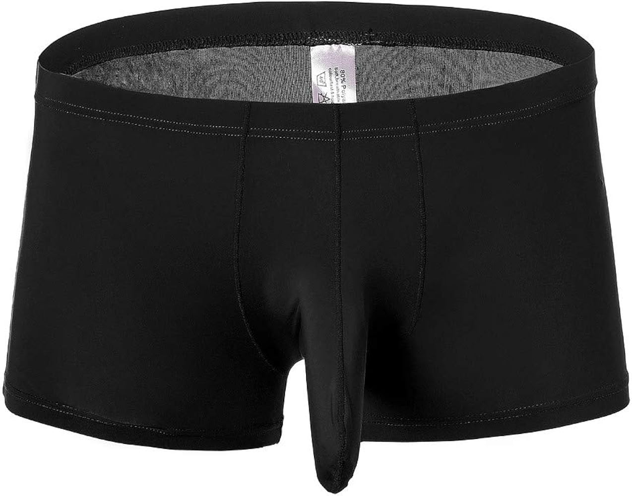 Mens Boxer Briefs Underwear Anti Chafing Underwear Men Mens Underwear Boxer Briefs Pack Seamless Elephant Nose Thong for Men with Bulge Ball Pouch Breathable Boxing Trunks (Black,M)