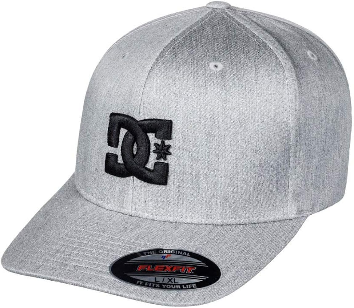 DC mens Star Flexfit Curve Brim Hat Baseball Cap, Castlerock, Large-X-Large US