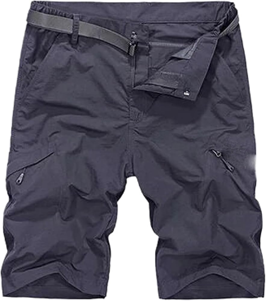 WOLONG Cargo Shorts Men Summer Loose Thin Material Masculino with Belt Outdoor