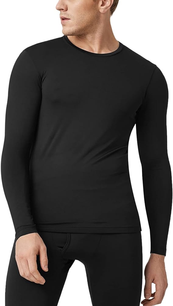 LAPASA Men's Thermal Underwear Top Crewneck Long Sleeve Shirt Base Layer Lightweight Midweight Heavyweight Winter M09/M26/M55