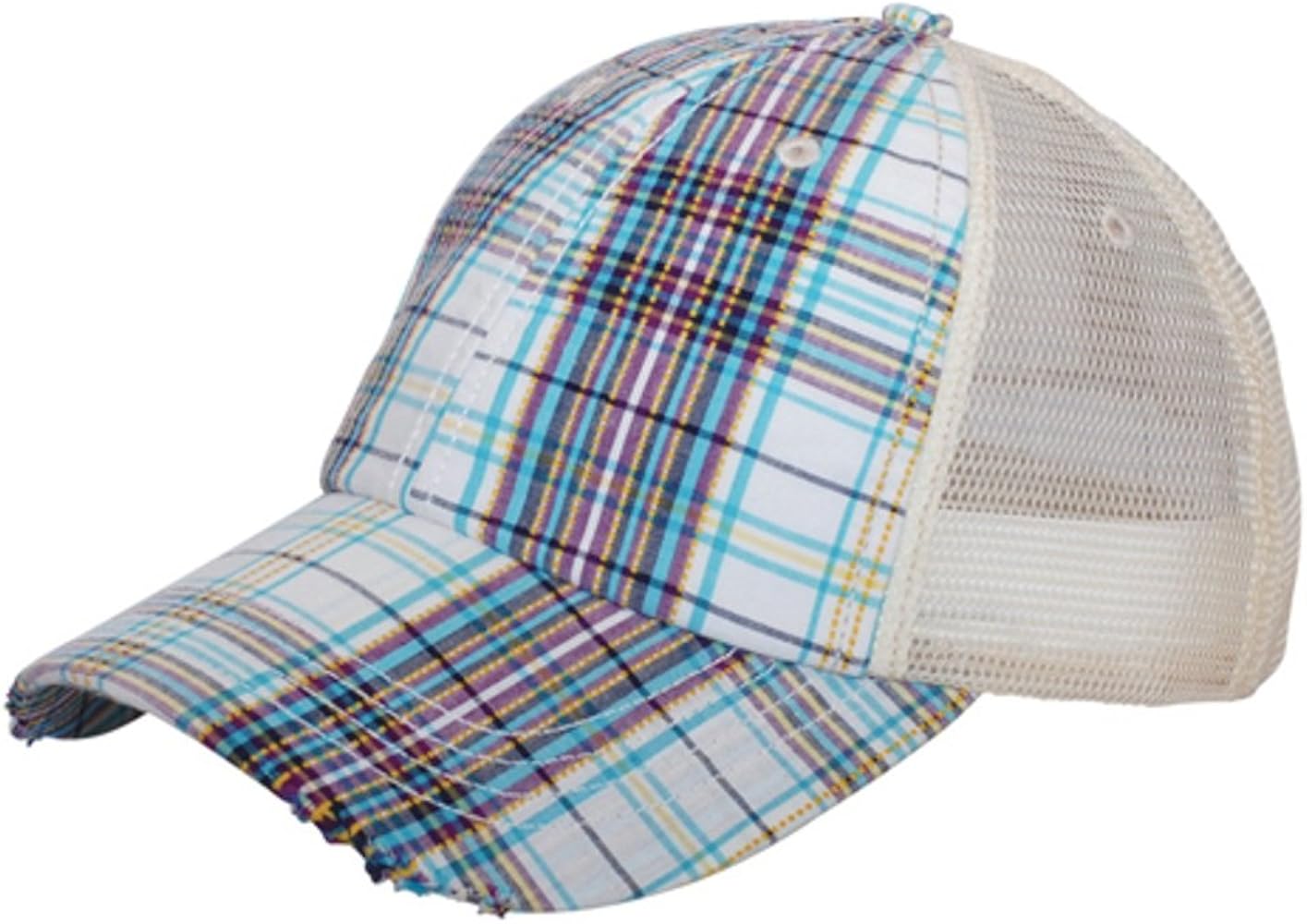 G Men's Low Profile Plaid Mesh Trucker Cap