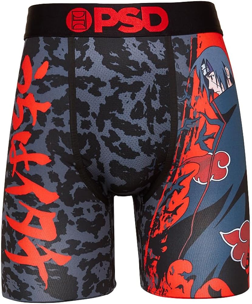 PSD Men's Naruto Itachi Uchiha Boxer Briefs, Black, S