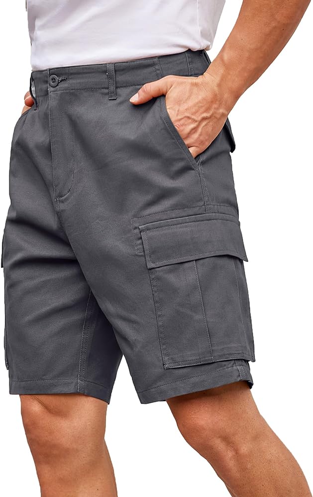 COOFANDY Men's Cargo Shorts Relaxed Fit Casual Shorts Cotton Stretch Outdoor Work Shorts with Multi Pockets