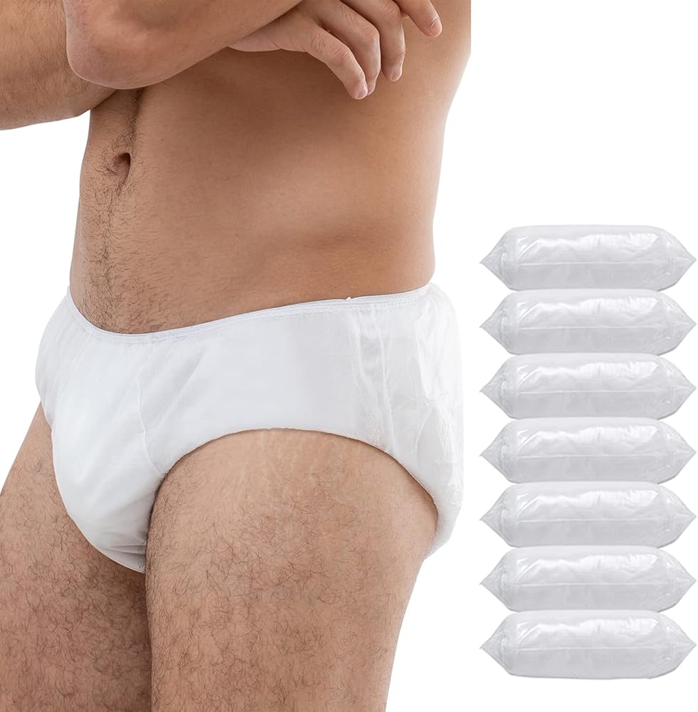 Men's Disposable Nonwoven Underwear Portable Briefs for Traveling Fitness Hotel Spa Hospital Stays