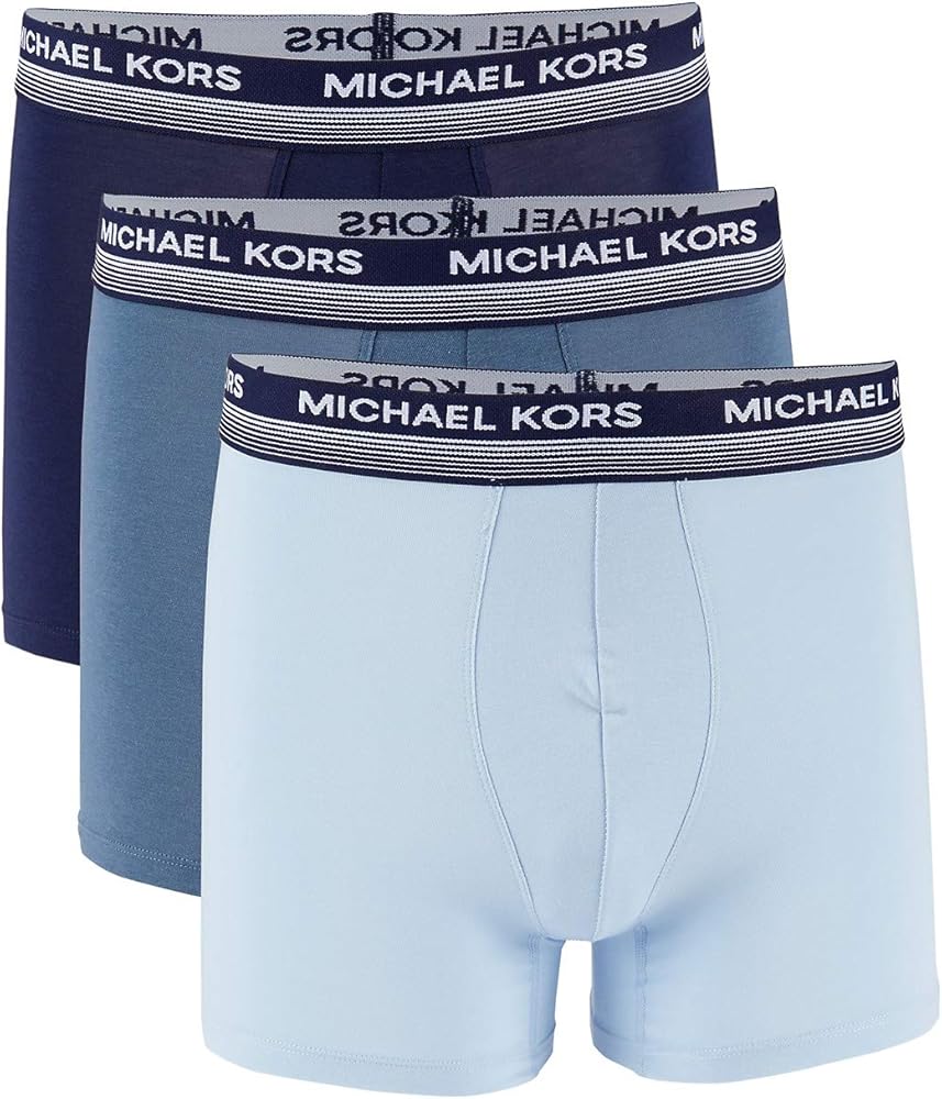 Michael Kors Men`s Ultimate Touch Stretch Pima Modal Boxer Briefs 3 Pack (Navy(9BR1710933)/Blue, Small)