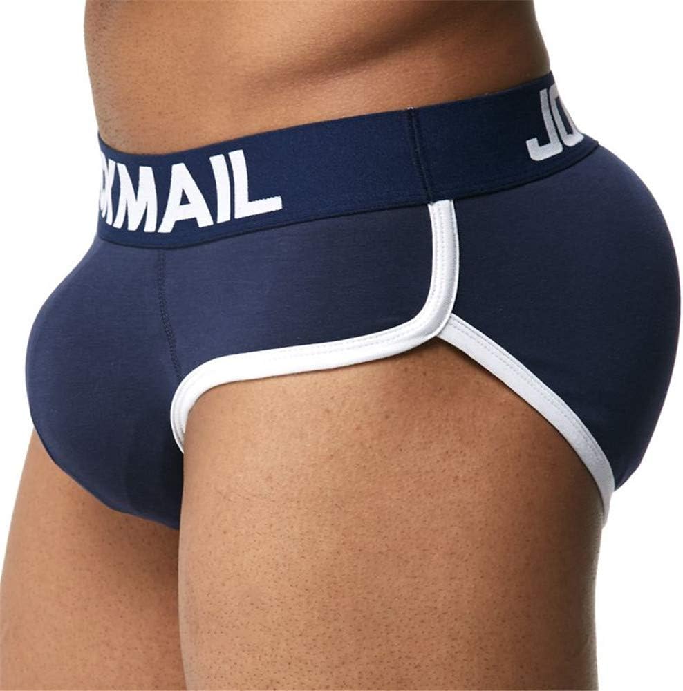 JOCKMAIL Mens Underwear Briefs Sexy Bulge Front + Back buttocks Double Removable Push Up Cup