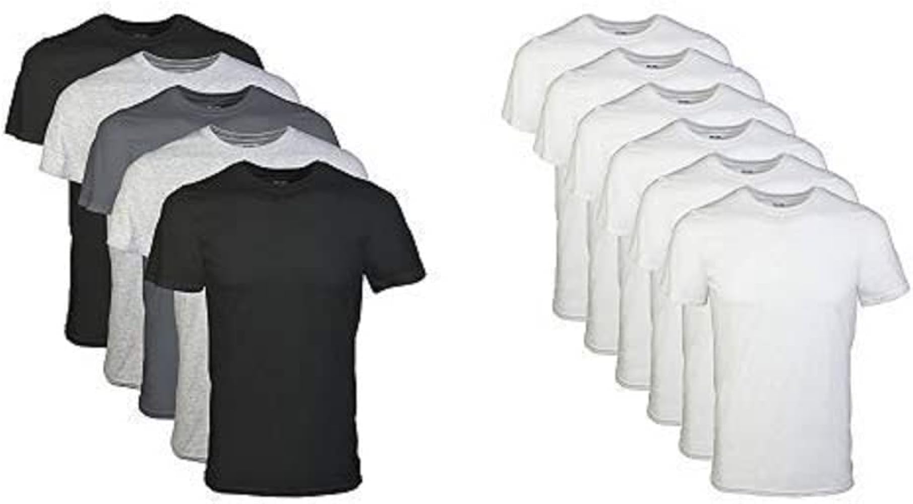 Gildan Men's Crew T-Shirt 5 Pack, Assortment, X-Large Men's Crew T-Shirt 6 Pack, White, X-Large