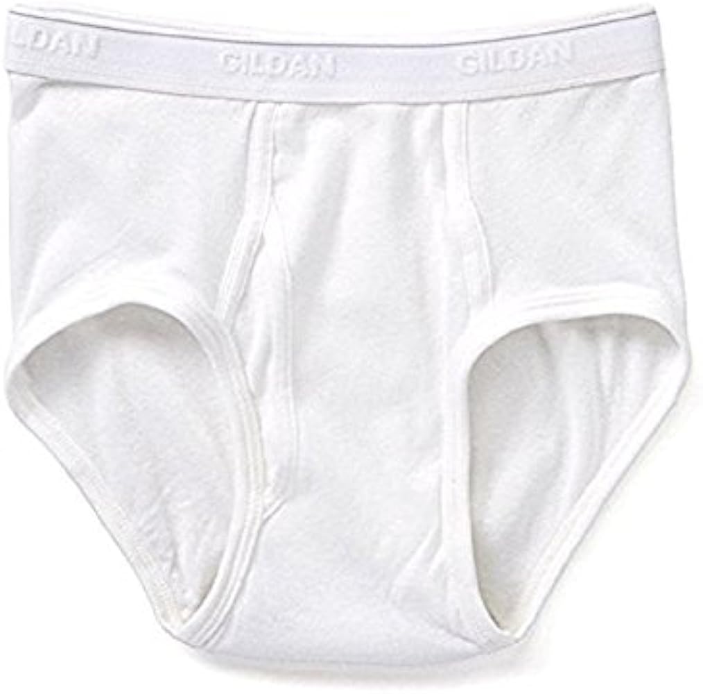 Gildan Men's Cotton Brief Underwear 6-Pack (Large, White)