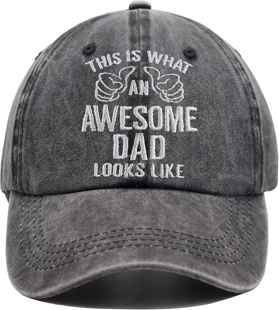 Funny Dad Hats for Men, Adjustable Embroidered Wash Cotton Cool Daddy Birthday Baseball Cap