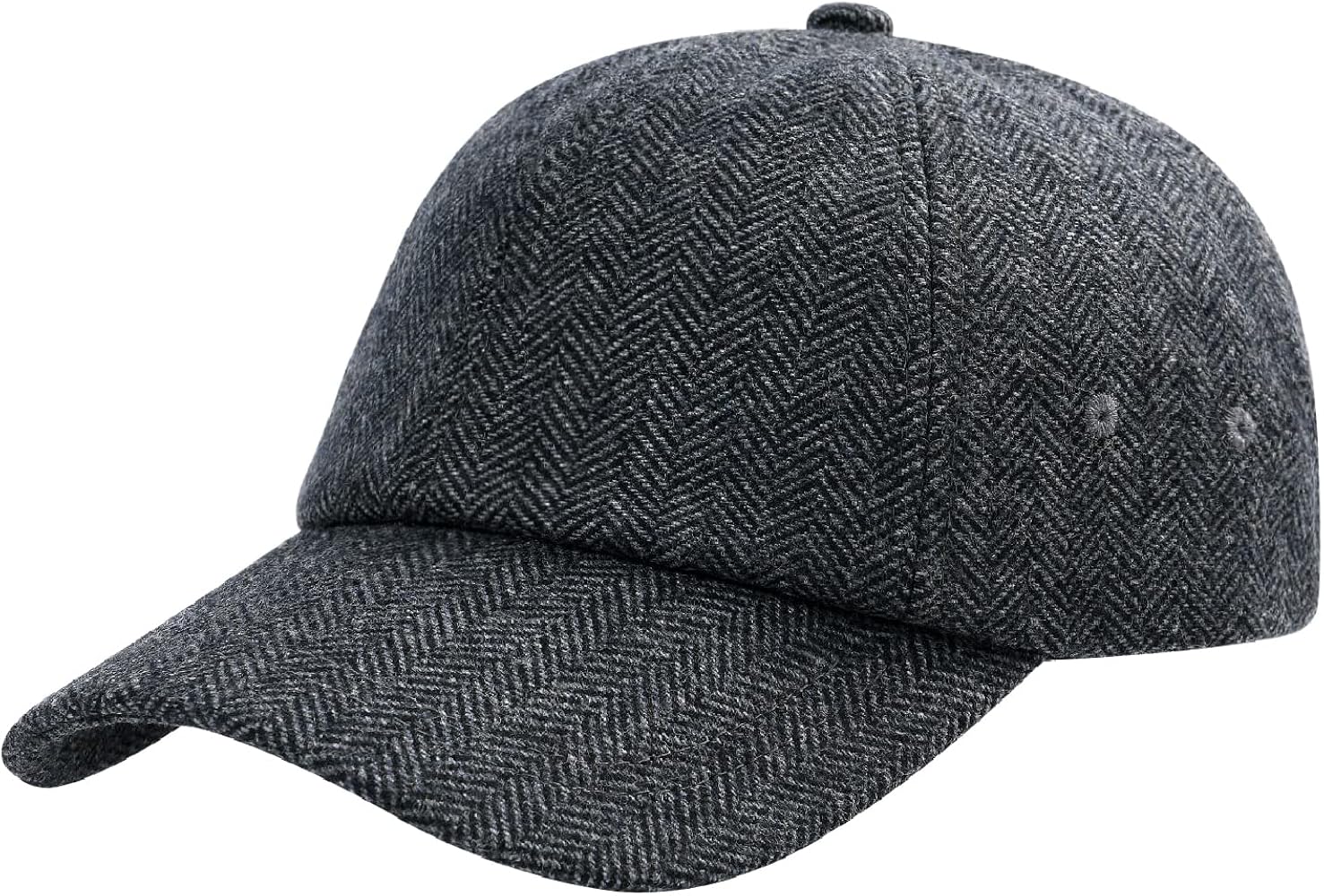 Wool Baseball Cap for Men Adjustable Unstructured Tweed Hat