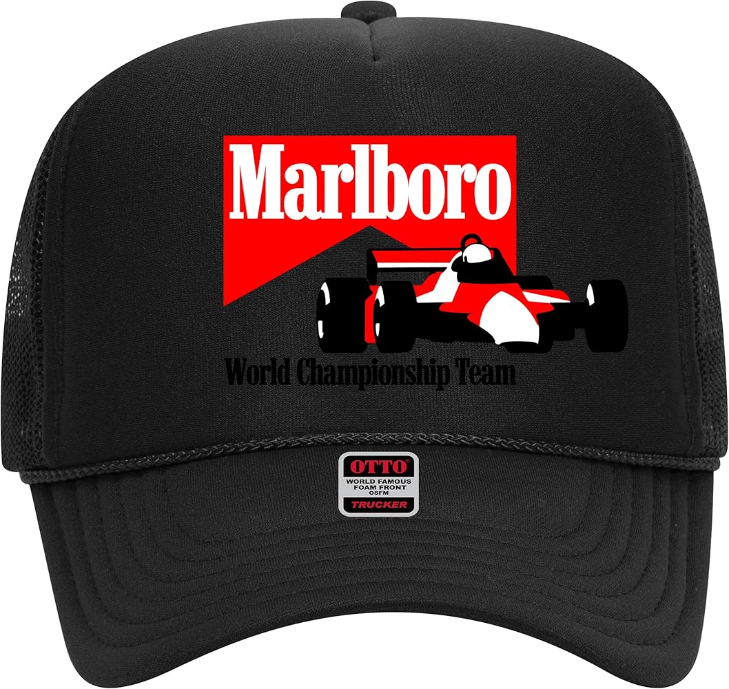 Marl Boro World Championship Racing Trucker Hat - Premium Snapback for Men and Women - Cowboy Vintage Trendy