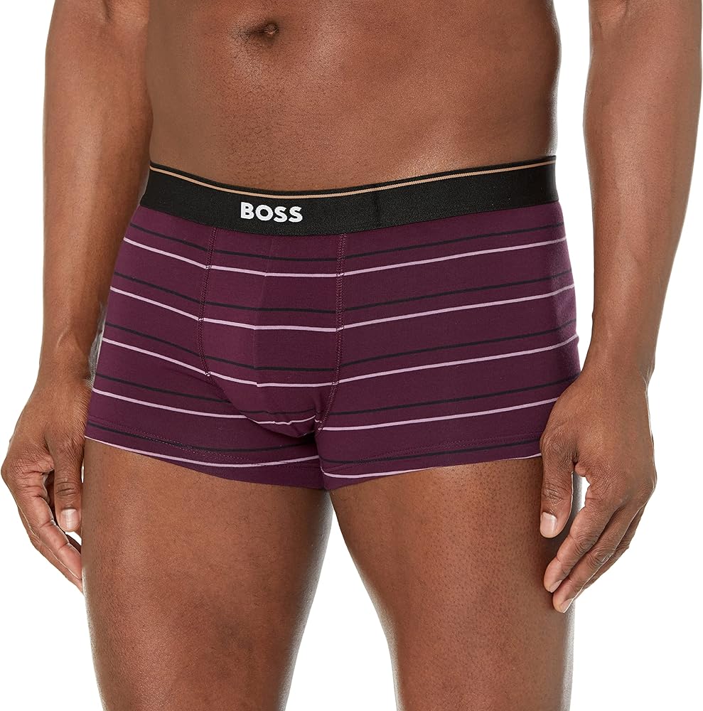 Hugo Boss Men's Stripe Design Cotton Stretch Trunk