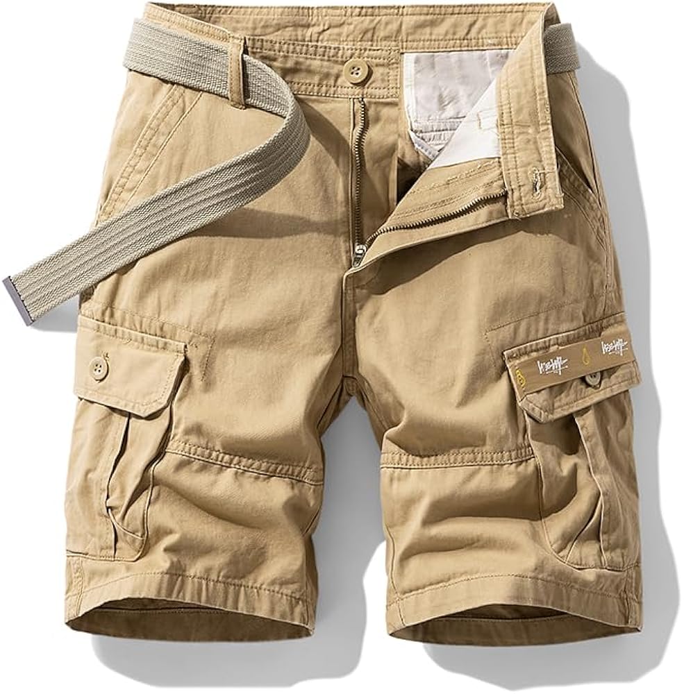 Men's Slim Fit Cargo Shorts Summer Multi Pockets Cotton Tactical Shorts