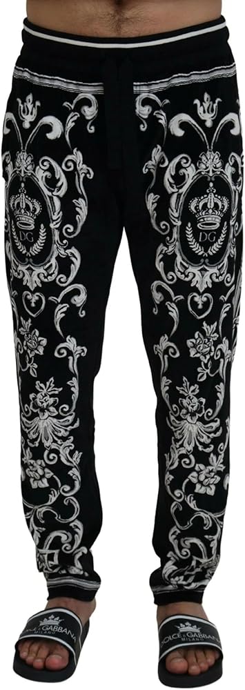 Dolce & Gabbana Black Cotton Heritage SweatMen's Jogging Men's Pants