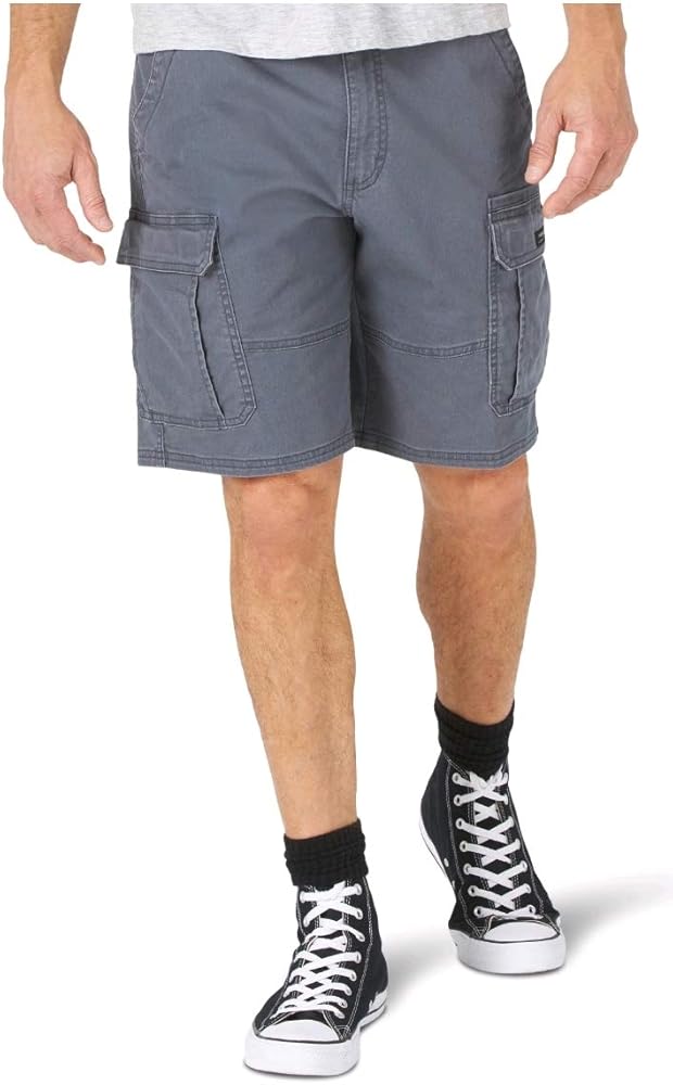 Wrangler Pewter Relaxed Fit Stretch Cargo Shorts - 40