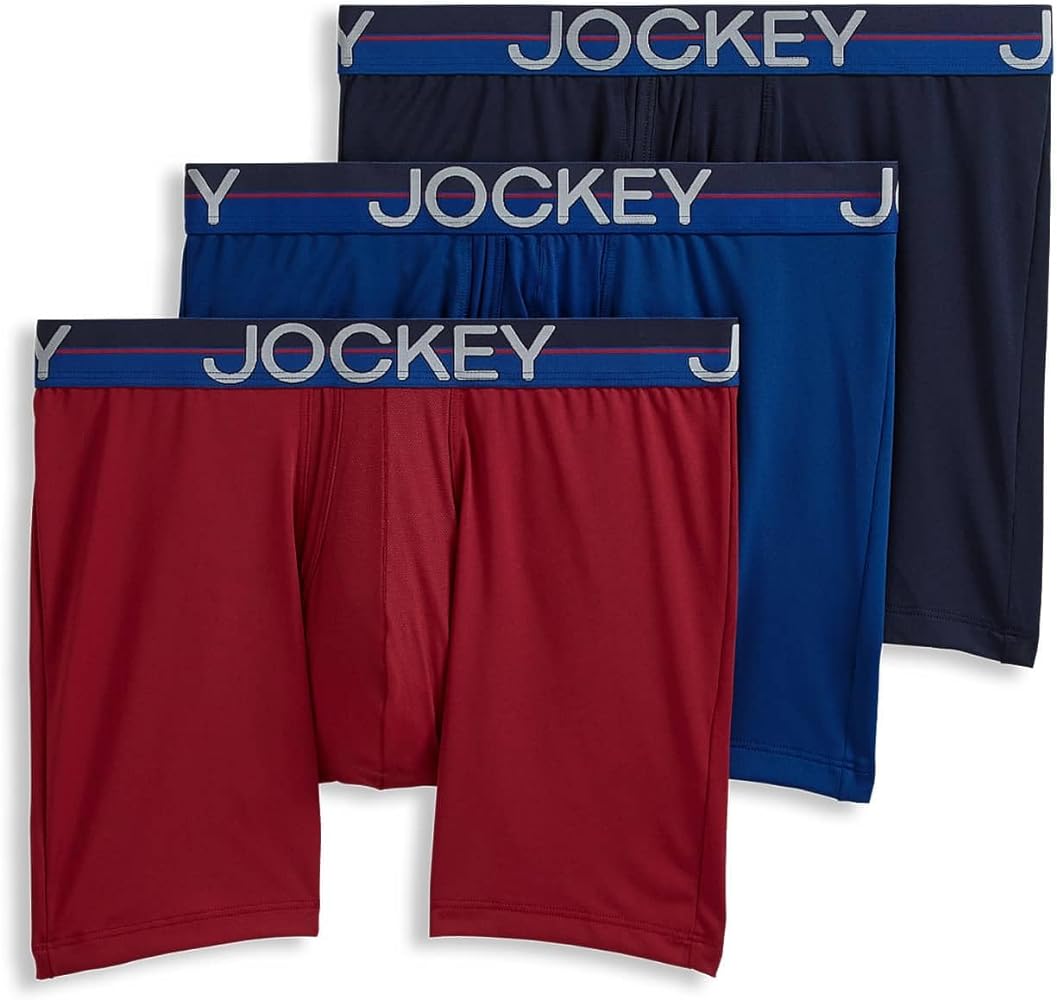 Jockey Men's Underwear Infinite Cool Microfiber Stretch 6" Boxer Brief -