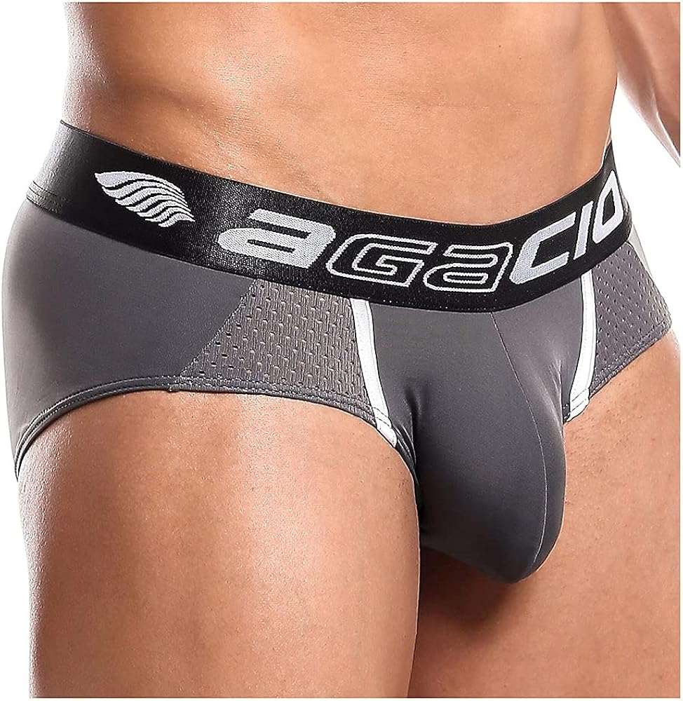 Mens Briefs w/Pouch and Stretch Mesh Fabric Men’s Sexy Briefs w/Wide Waistband Comfortable & Stylish Mens Underwear