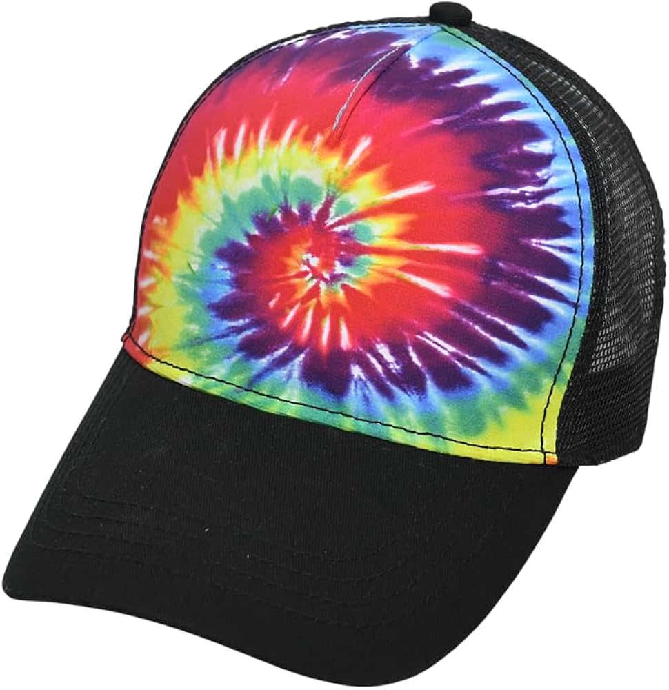 Tie-Dye Adult Trucker Hat OS Reactive Rainbow