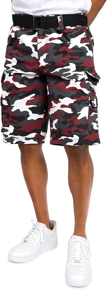 G-Style USA Men's Relaxed Fit Belted Cargo Shorts