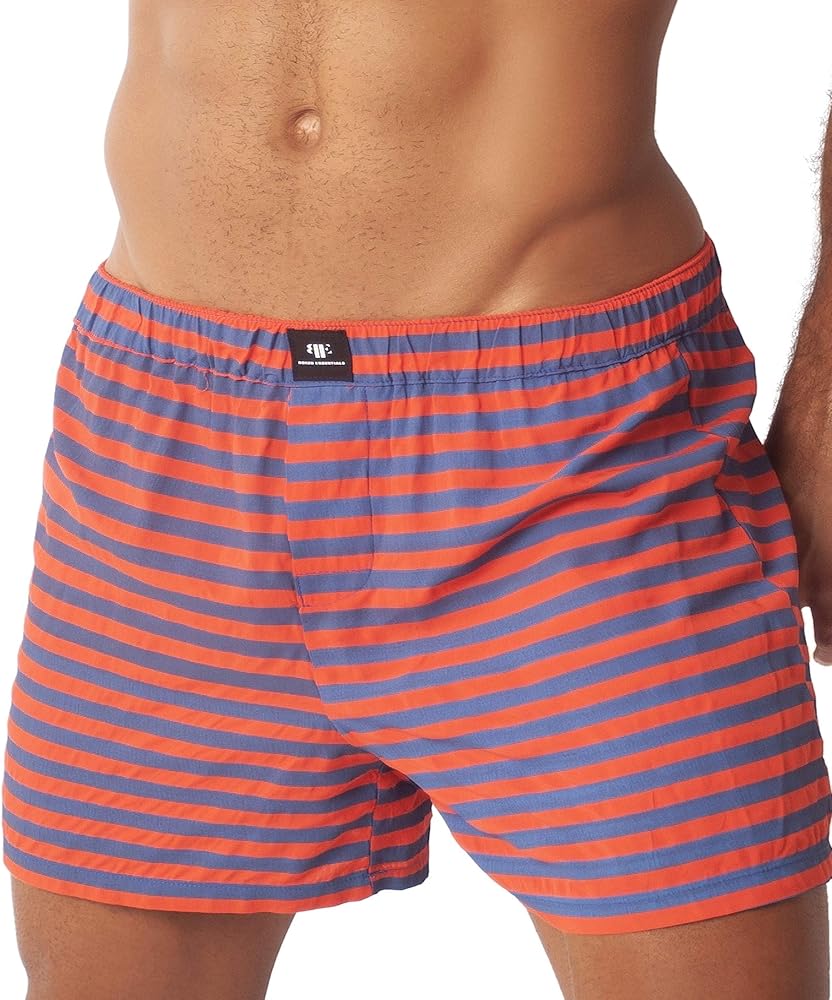 Boxers for Men, Men's Striped Boxers Red & Blue, Boxer Shorts