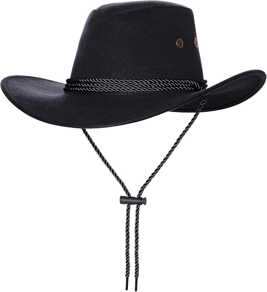 Unisex Faux Felt Cowboy Hats for Women and Men Western Hat Cowboy Sun Hat Wide Brim Cap Vintage Cowboy Costume