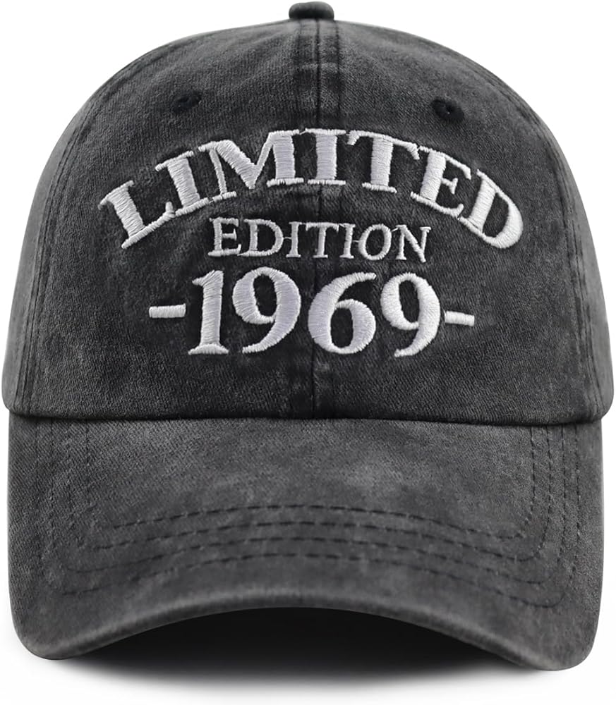 Limited Edition 1969 Hat for Men Women, Adjustable Cotton Embroidered 55th Birthday Decorations Baseball Cap