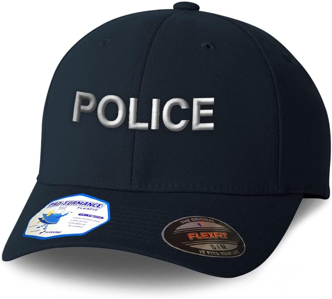 Flexfit Hats for Men & Women Police Block Style Polyester Dad Hat Baseball Cap