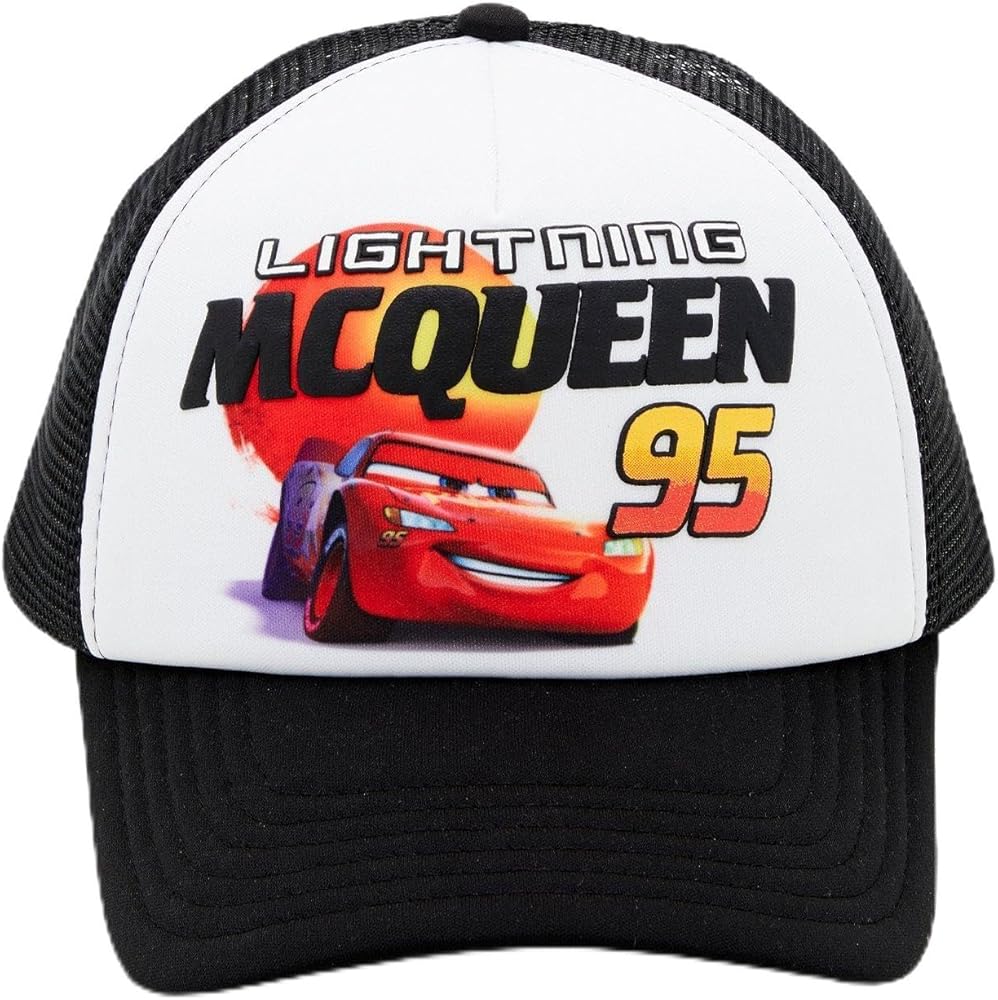 BoxLunch Disney Pixar Cars Lightning McQueen Trucker Cap Exclusive Black