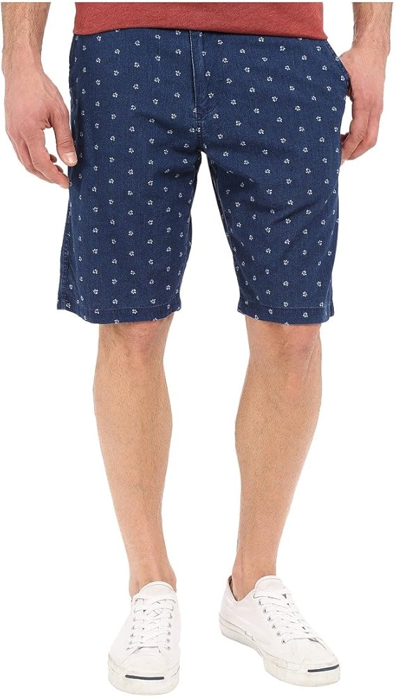 Lucky Brand Mens Indigo Print Flat Front Short