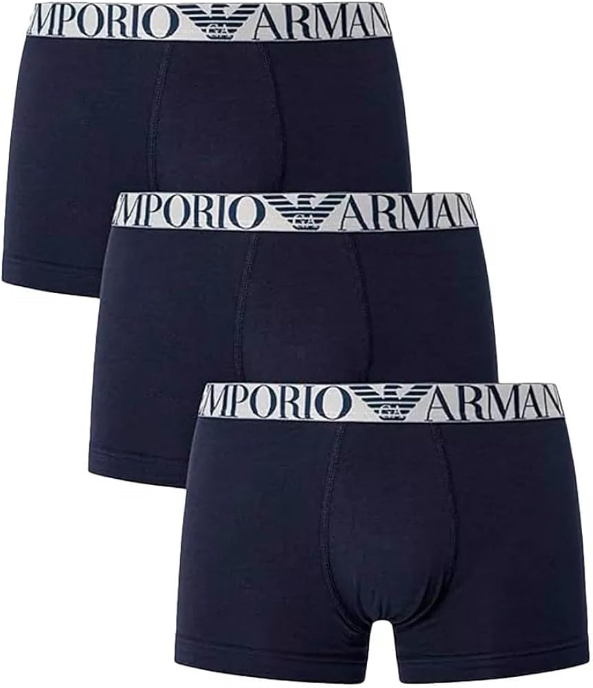 Emporio Armani Men's Stretch Cotton Shiny Logoband 3-Pack Trunk