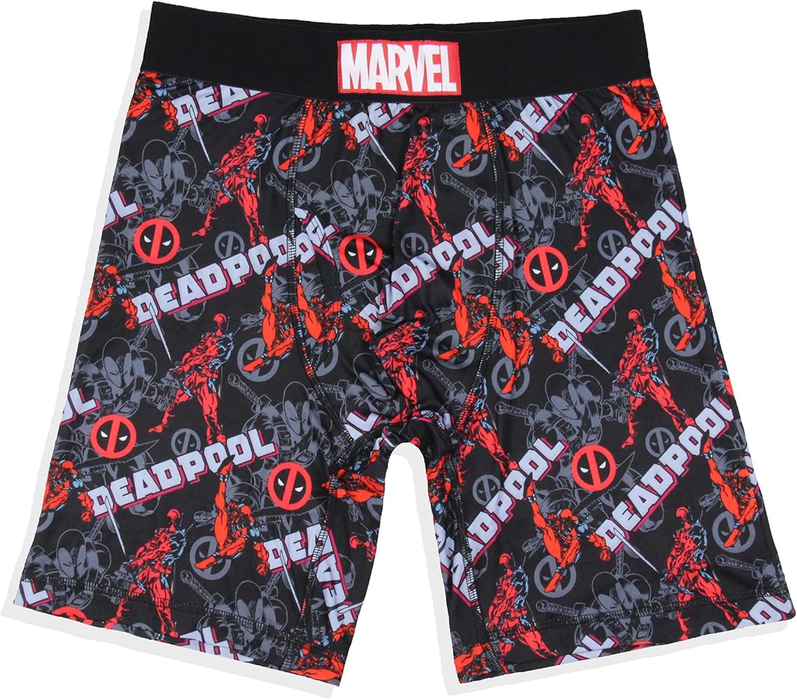 Marvel Comics Men's Deadpool Allover Print Tag-Free Boxers Underwear Boxer Briefs