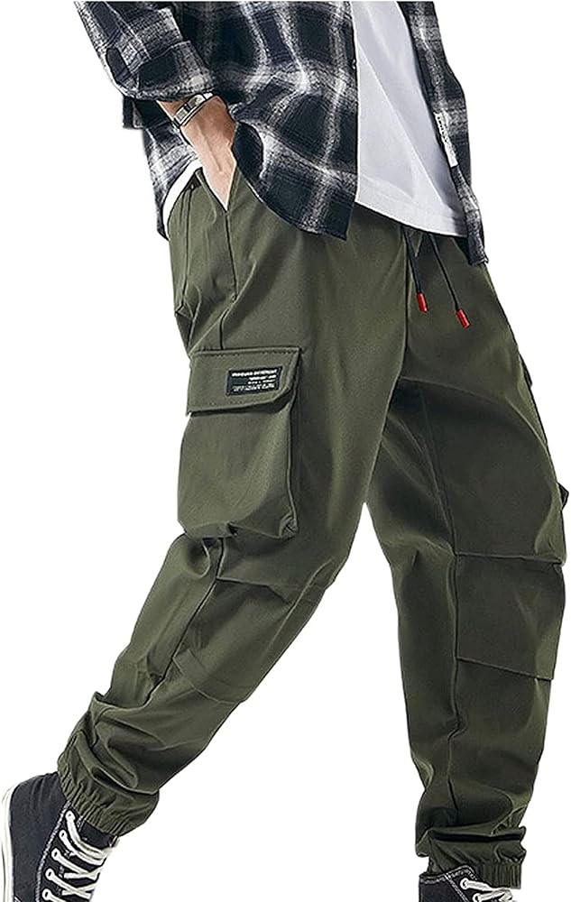 XYXIONGMAO Men's Tactical Hip Hop Sweatpants Black Techwear Streetwear Hip Hop Joggers Green Overalls Cargo Pants for Men