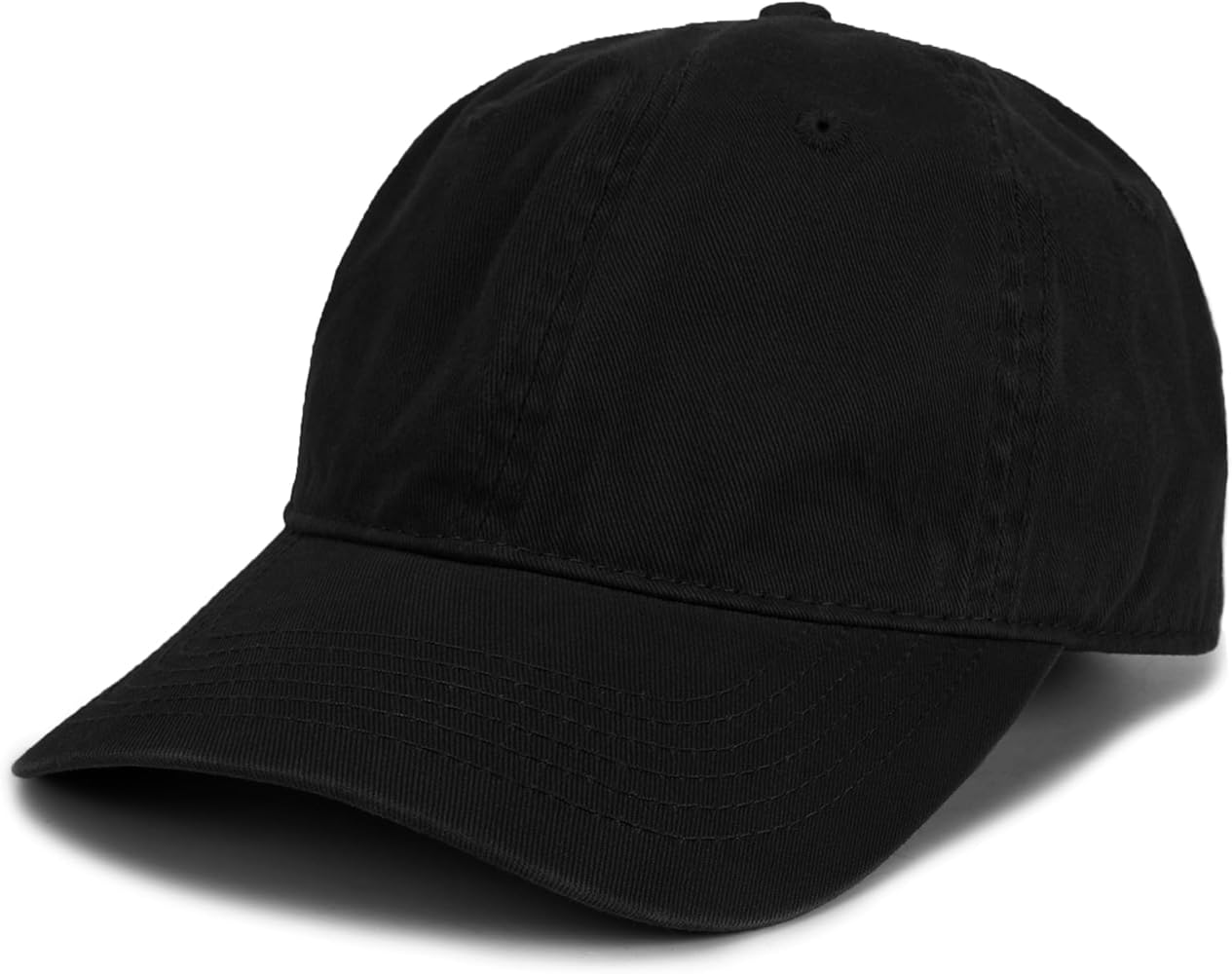 Umeepar Low Profile Cotton Baseball Cap Adjustable Unstructured Dad Hat for Men Women (Plain Black)