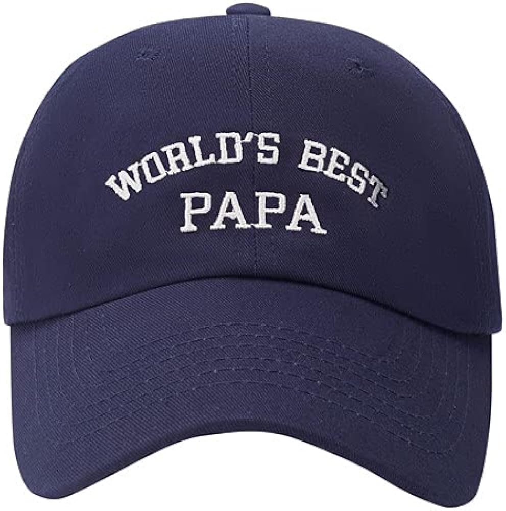 World's Best Papa Hats Papa Gift for Dad and Grandpa（Navy）