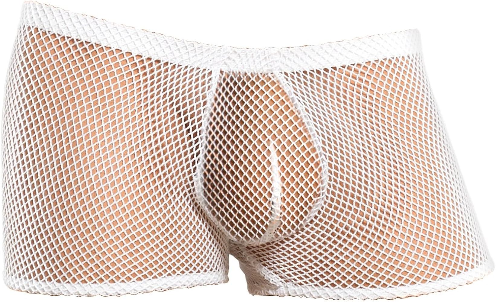 Sissy Pouch Fishnet Boyshort Panty for Men